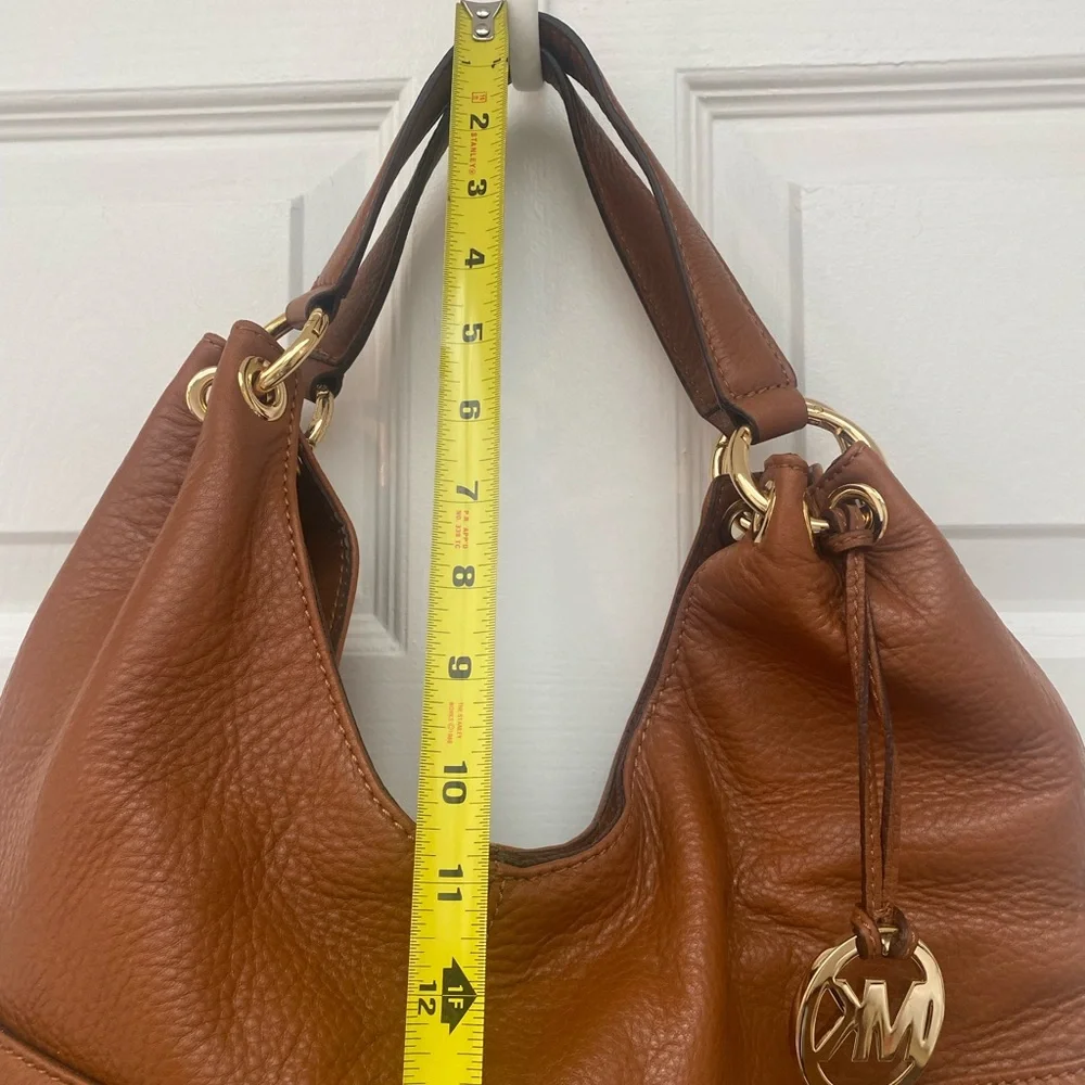 Michael Kors Brown Leather Layton Large Hobo Bag w Gold Tone Hardware